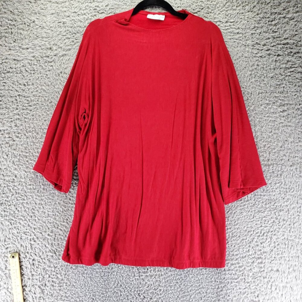 Bryn Walker Sweater Women’s Size Large Red Oversized Loose Fit 3/4 Sleeve Pullov